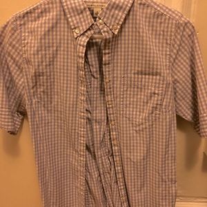 Short sleeve banana republic purple check button up size S